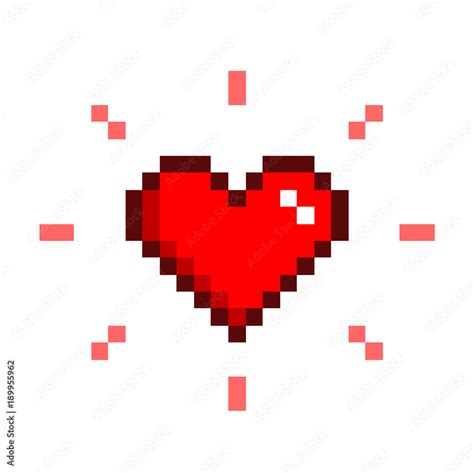 Vetor do Stock: Heart Pixel Art, a vector illustration symbol of a ...