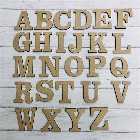 Small Wooden Alphabet Letters A-Z MDF Premium Quality Laser Cut 4mm ...