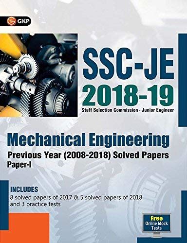 SSC JE Mechanical Engineering for Junior Engineers Previous Year Solved ...