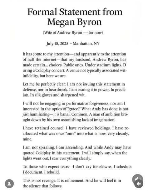 Megan Byron’s ‘formal statement’ surfaces on social media. See what ...