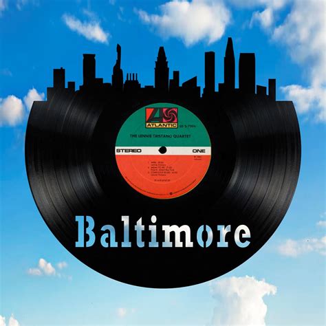 Baltimore Maryland Skyline Vinyl Record Art Cut From a Actual Vinyl ...