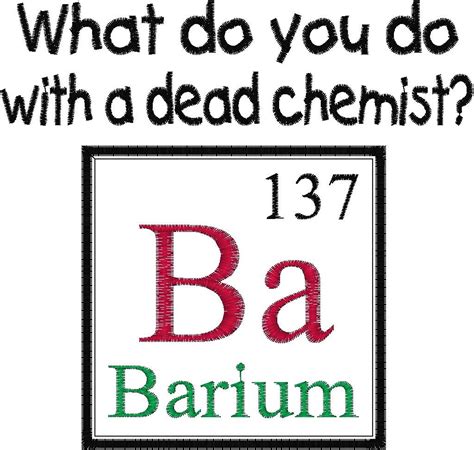 Periodic Table Element Joke Design Dead - Barium Chemist - Machine ...
