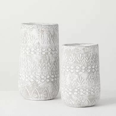 Textured Vases Table Decor 2-piece Set
