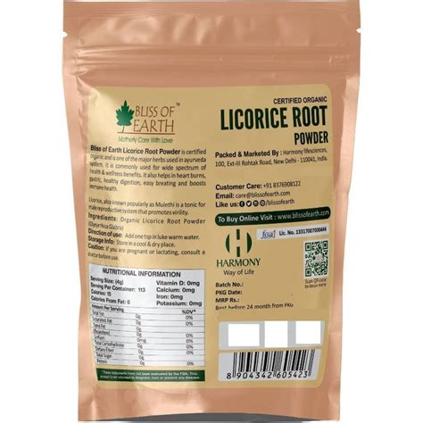 Buy Bliss Of Earth Certified Organic Licorice Powder Online