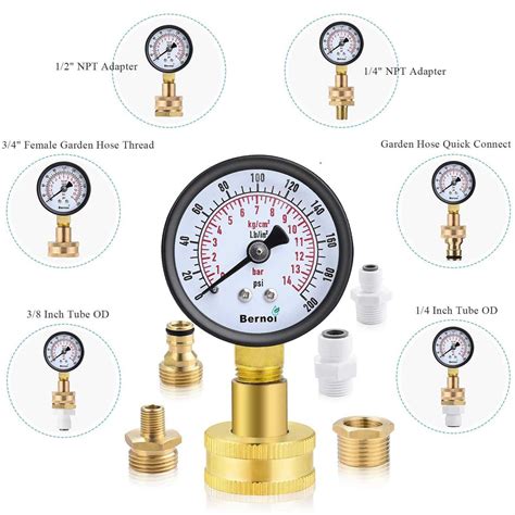 Water Pressure Gauge Kit,Universal Water Pressure Test Gauge with Lead ...