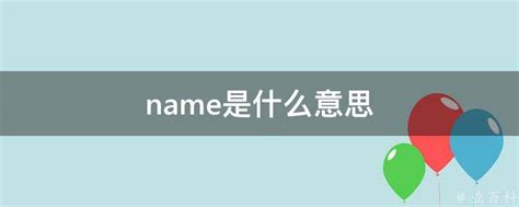 name是什么意思 - 业百科