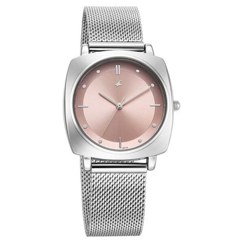 Buy Online Fastrack Stunners X Quartz Analog Pink Dial Stainless Steel ...