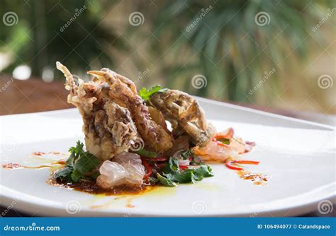 Soft Shell Crab Fried Tempura. Sea Food Stock Image - Image of plate ...