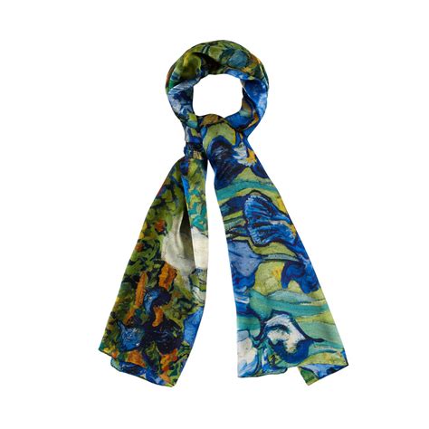 Irises Satin Silk Scarf | Ipekevi