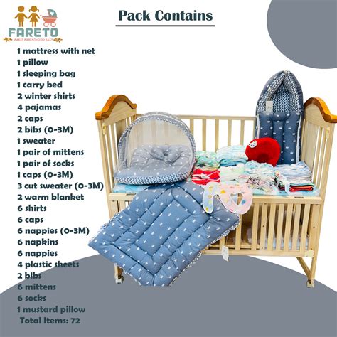 Fareto Premium Quality Baby Winter Essentials Pack of 72 New Combo (0 ...