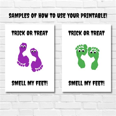 Trick or Treat Smell My Feet Footprint Art Printable - Etsy