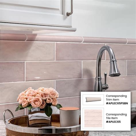 1 x 8 Light Pink Ceramic Glossy Pencil Bullnose Tile Trim | Get Your ...