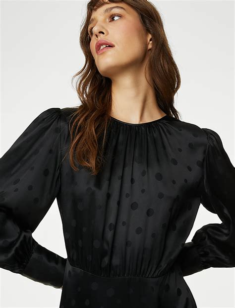 Buy Jacquard Polka Dot Midaxi Tea Dress at Marks & Spencer