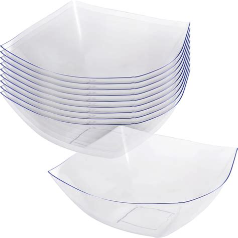 Amazon.com: Premium Clear Fluted Plastic Serving Bowls - 10 oz. 10 ...