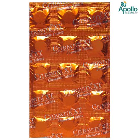 Citravite XT Orange Chewable Tablet 15's Price, Uses, Side Effects ...