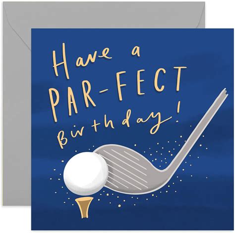 Amazon.com : Golf Theme Birthday Card - Illustrations of Golfing ...