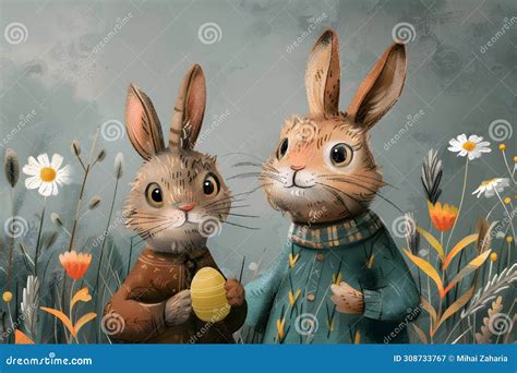 The Easter Bunny. Children S Book Style Illustration Stock Illustration ...