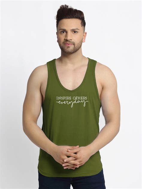 Men Typography Printed Innerwear Gym Vest