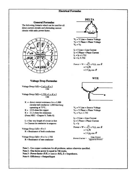 Electrical Formula Chart 的图像结果