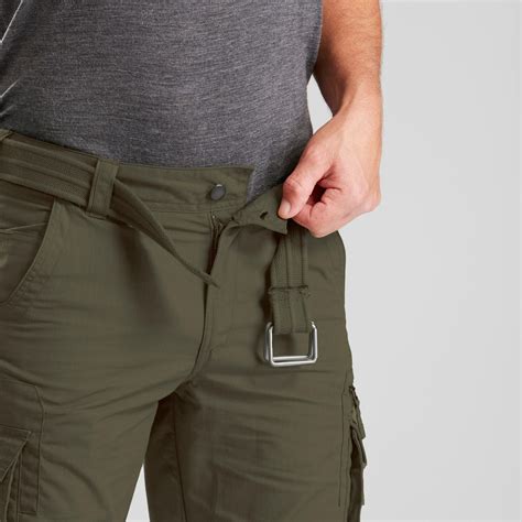 Men's Travel Trekking Cargo Pants TRAVEL 100 - Khaki FORCLAZ | Decathlon