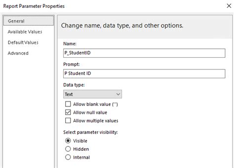 Image result for SSRS Example Add Parameters