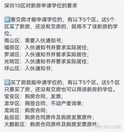 深圳10区对新房申请学位的要求 - 知乎