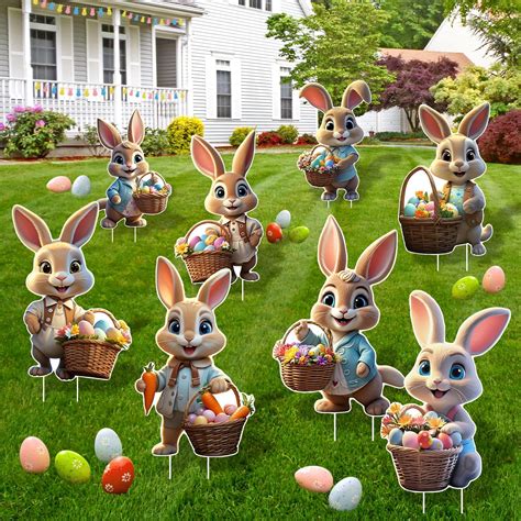 Amazon.com : Weysat 12 Pcs Vintage Easter Yard Decorations Outdoor ...