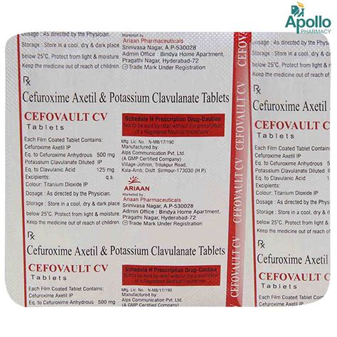 Cefovault CV Tablet 6's Price, Uses, Side Effects, Composition - Apollo ...