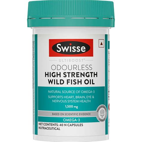 Swisse Fish Oil with 1500mg Omega 3 - One Capsule Per Serving, Highest ...