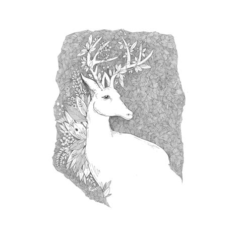 Crosshatch Deer – SaffronWiehlArt