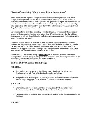 Fillable Online cwa lbpsb qc BCWAb Uniform Policy White - Navy Blue ...