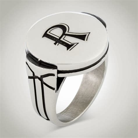 B Series Round Design Mens Ring with Personalized Letters Ring