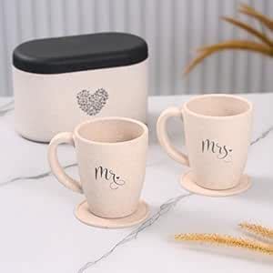 Buy Eha Earth-Friendly Mr & Mrs Coffee Mugs for Couple | Wedding Gift ...