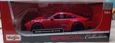 Maisto 2022 Porsche 911 GT3 1/18 Red scale model car – Hobbytoys.co