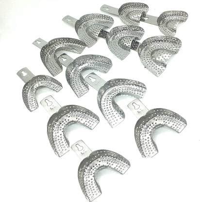 GOLDFINCH Dental Impression Trays Perforated INDIAN SET OF 10 PCS (5 ...