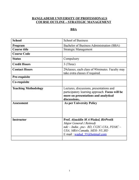 Image result for Bup Course Outline