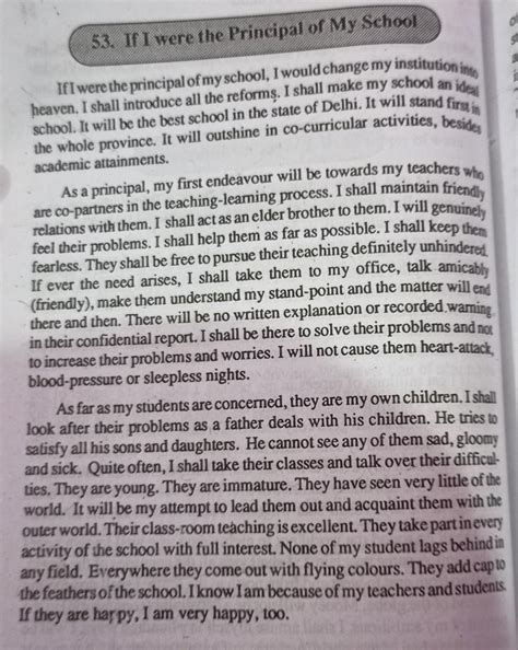speech on if I were the principal of my school - Brainly.in