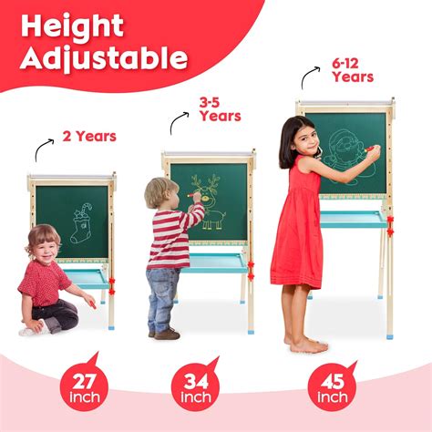 Joonly Double-Sided Kids Easel with Paper Roll, Whiteboard, India | Ubuy