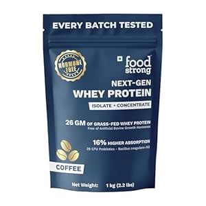 Foodstrong Next-Gen Whey Protein Isolate + Concentrate, 100% Hormone ...