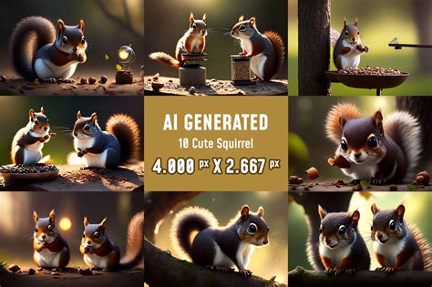 Cute Squirrel AI Generated 10 Graphic Graphic by Arbiz03 · Creative Fabrica
