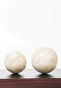 Sammsara Set of 2 Bone Decorative Sphere.Decorative Orbs and Spheres ...
