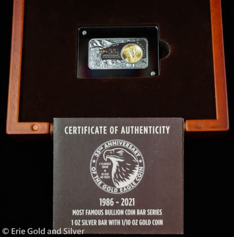 Erie Gold And Silver | 2021 Gold Eagle 35th Anniversary 1 oz Silver Bar ...