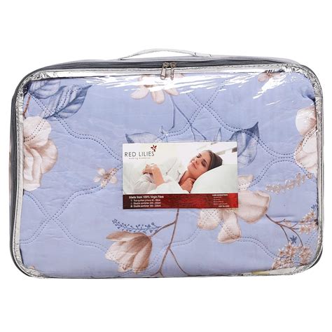 Red Lilies Luxury Designer Ultrasonic King Double Quilted Reversible ...