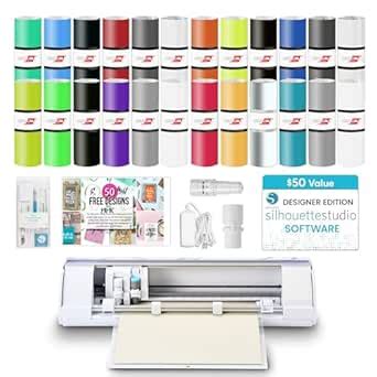 Silhouette Cameo 4 with Bluetooth, 12x12 Cutting Mat, Autoblade 2, 100 ...