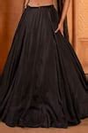 Buy Black Net, Silk Pearls, Sequins, Beads Plunge Embroidered Flared ...