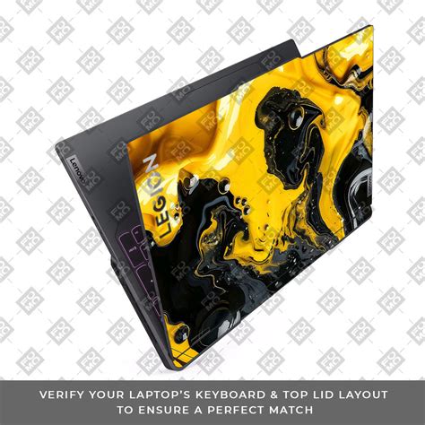 Yellow and Black Paint Swirls Lenovo Legion 5 Pro 16IRX8 and 16IRX9 La