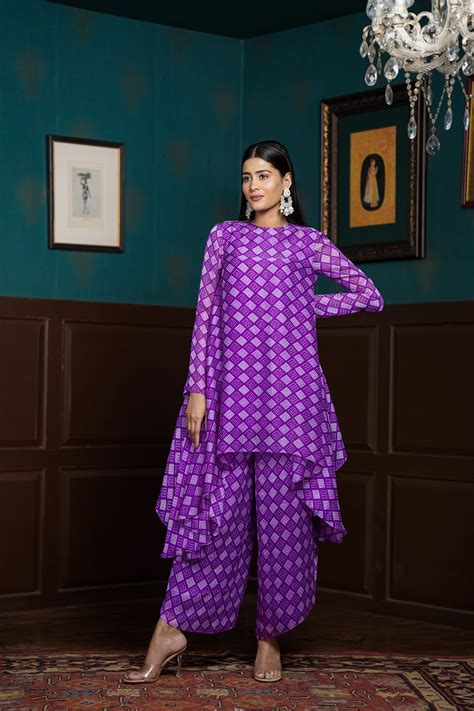 Netose Purple Chanderi Kurta Set – Netose By LakhNeet (I) Private Limited