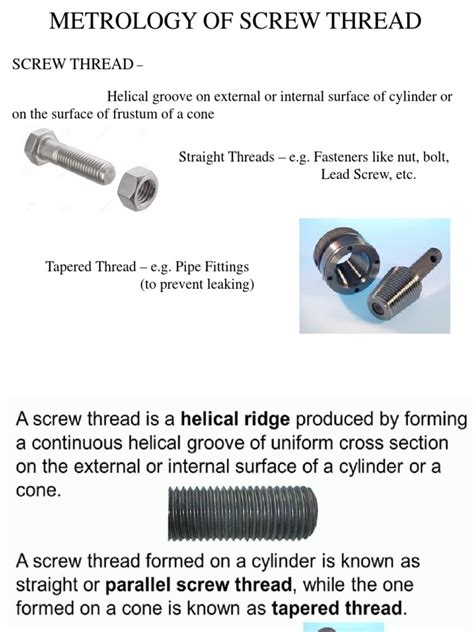 Metrology of Screw Thread-1 | PDF | Screw | Metalworking