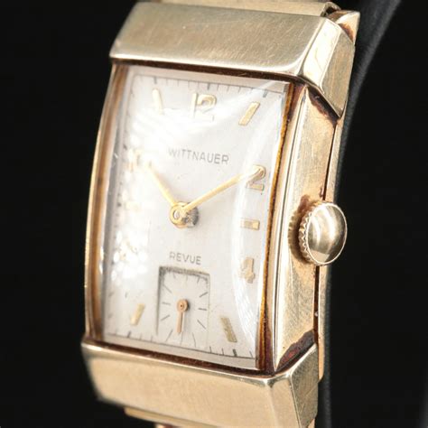 14K Gold Vintage Wittnauer Revue Stem Wind Watch | EBTH