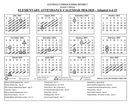 Glendale Unified GUSD Calendar 25-26 [PDF] - EduCounty